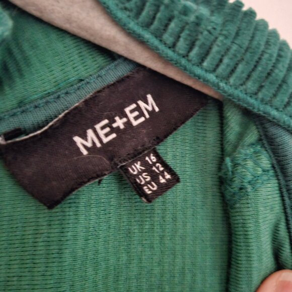 ME+EM Corduroy Velour Green Long Sleeve Swing Dress Size 12 - Picture 6 of 12